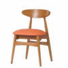 Silla Nórdica madera asiento terracota