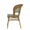 Silla Champagne deco roble verde oscuro lateral