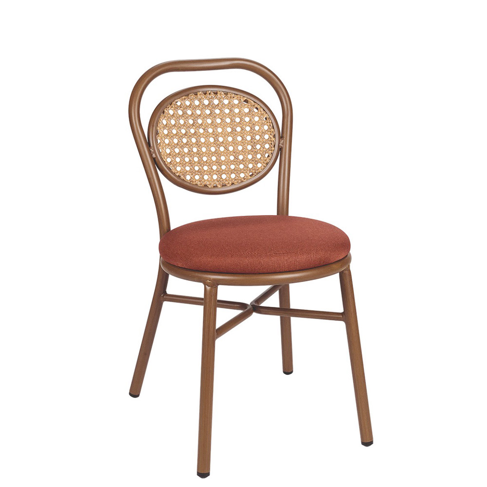 silla Innsbruck IN deco roble natural tapizado terracota