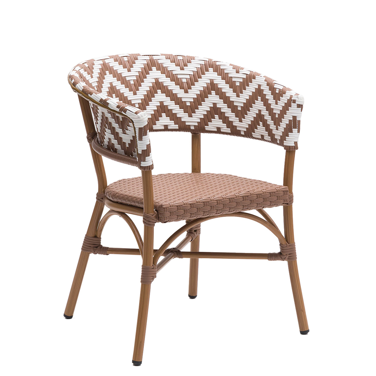 sillón Rosetón médula marrón y blanco