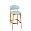 Banqueta Sinfonía madera tapizado celeste