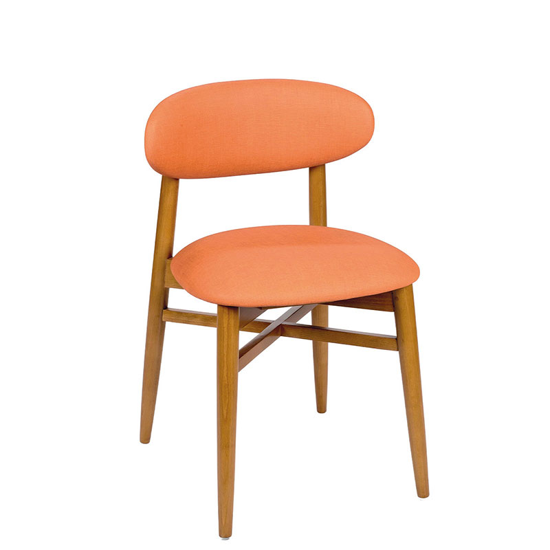 Silla Sinfonía madera tapizado teja