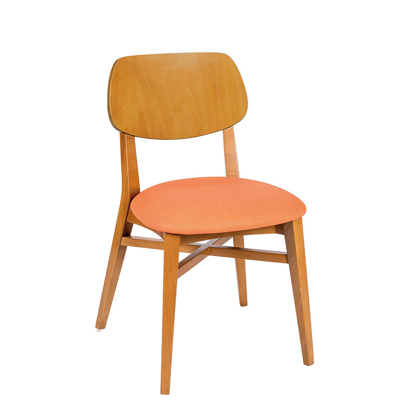 Silla Slovenia madera tapizado teja