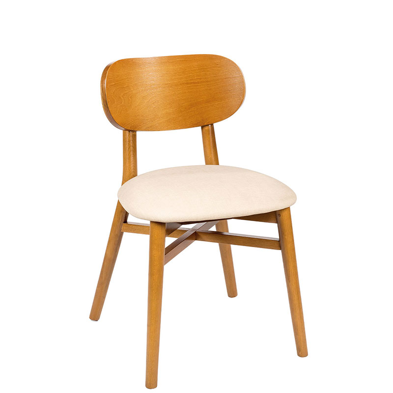 Silla Zagreb madera tapizado arena