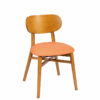 Silla Zagreb madera tapizado teja