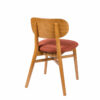Silla Zagreb madera tapizado terracota trasera