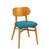 Silla Zagreb madera tapizado zafiro