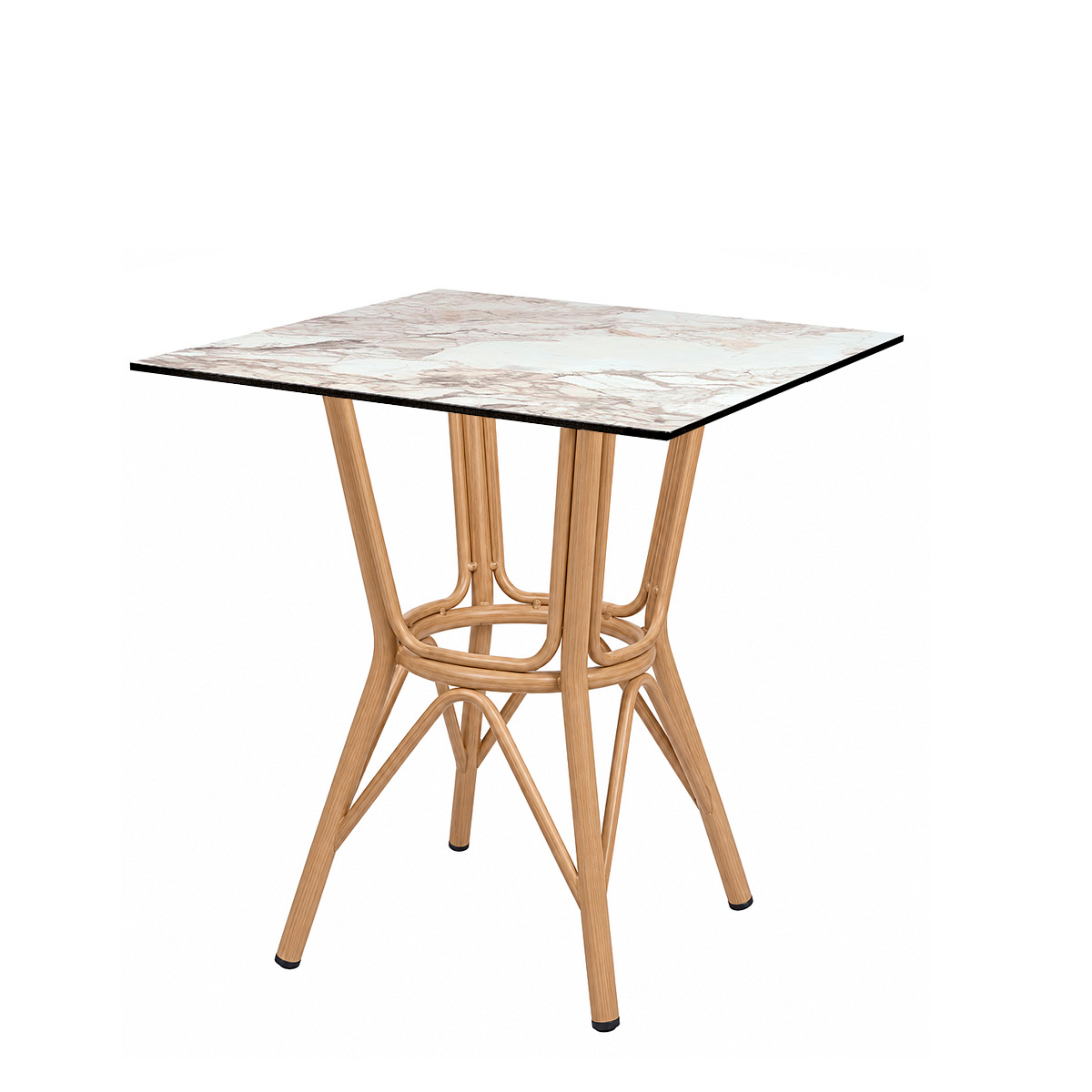 mesa para hostlería Nuevo Manila deco Roble Natural con tablero compact mármol Almería