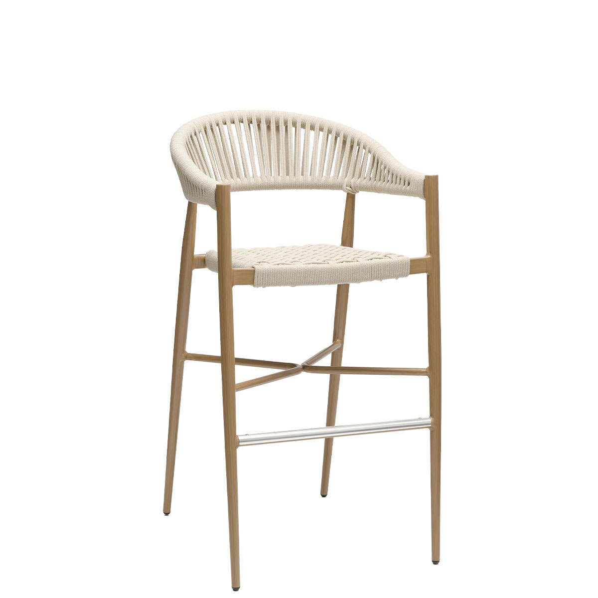 banqueta contract Osaka Premium deco Roble Natural y cuerda blanco