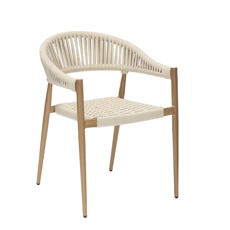 sillón Osaka Premium deco Roble Natural y cuerda Rope Blanco