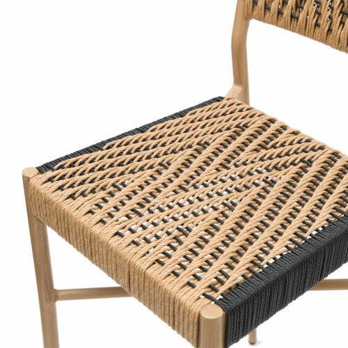 detalle asiento rope crema y negro banqueta Granada