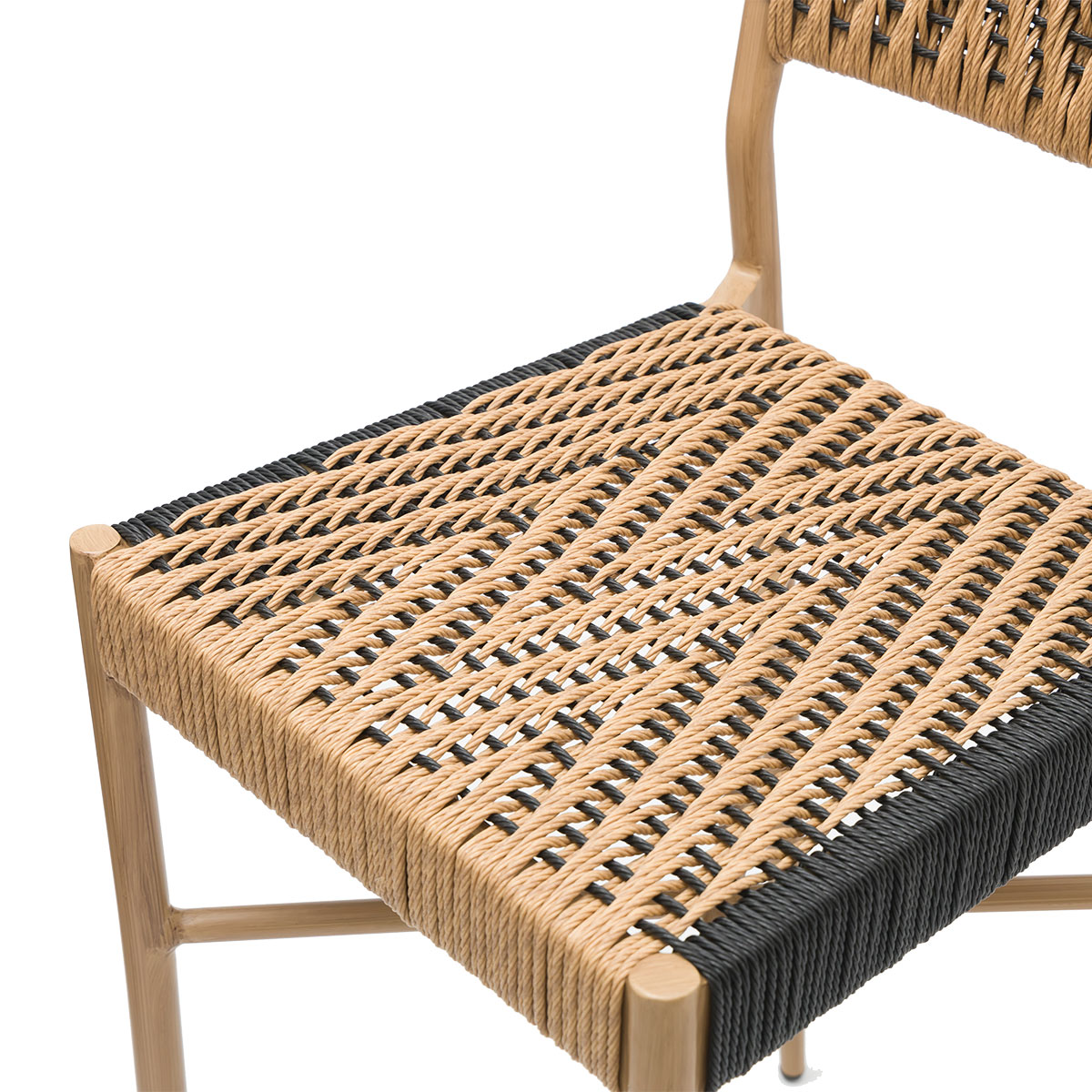 detalle asiento rope crema y negro banqueta Granada