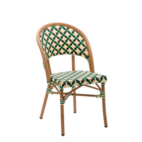 silla Louvre deco roble natural y médula tricolor