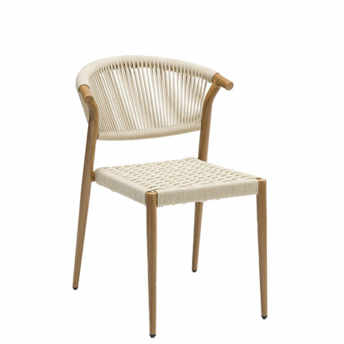 silla Sidney deco roble natural rope blanco
