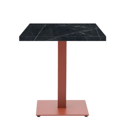 mesa Munich Terracota IN pie cuadrado con tablero cuadrado